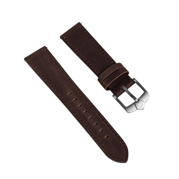 Elegant Sport Dark Brown Leather Strap